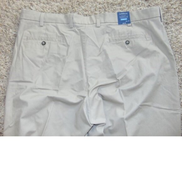 Mens Dress Pants 48x34 Croft & Barrow Khaki Classic Easy Care Stretch Flat Front - Picture 6 of 6